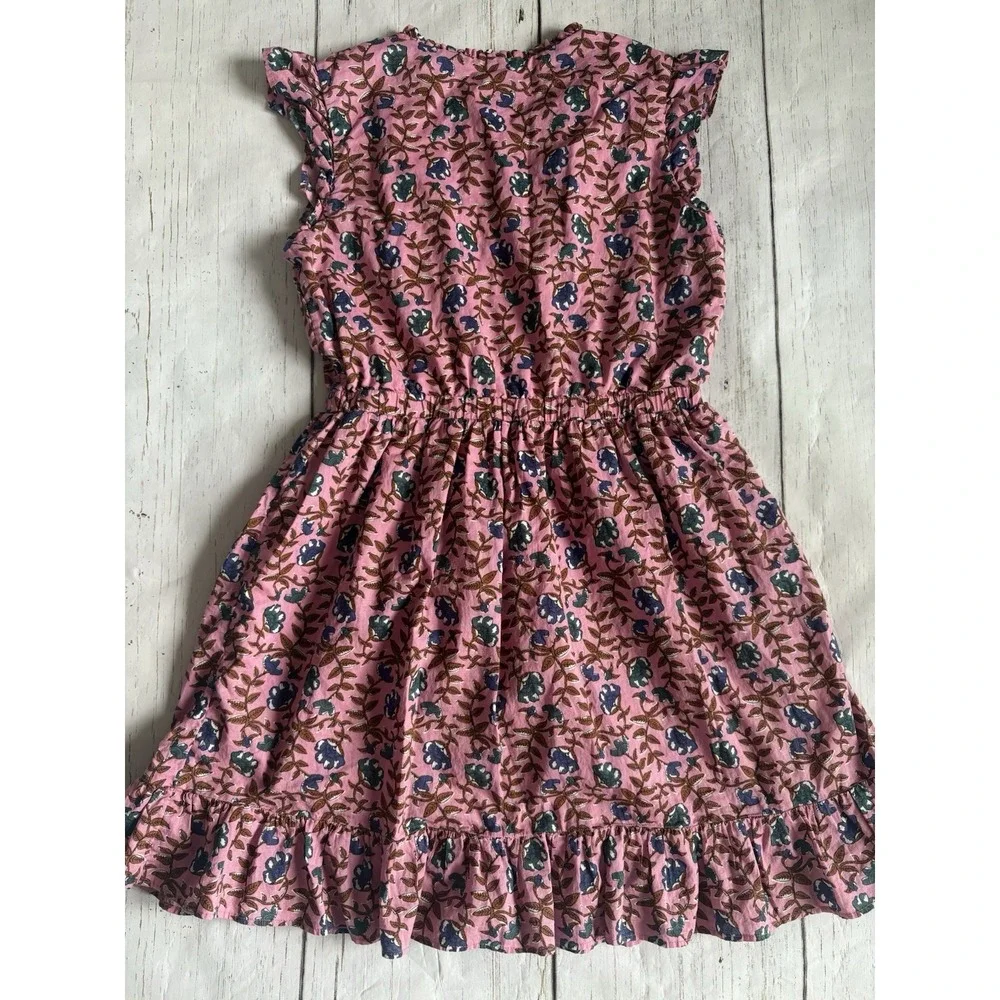 Crewcuts J Crew Girls 12 Floral‎ Print Dress Mauve Pink Flowers Cap Sleeve